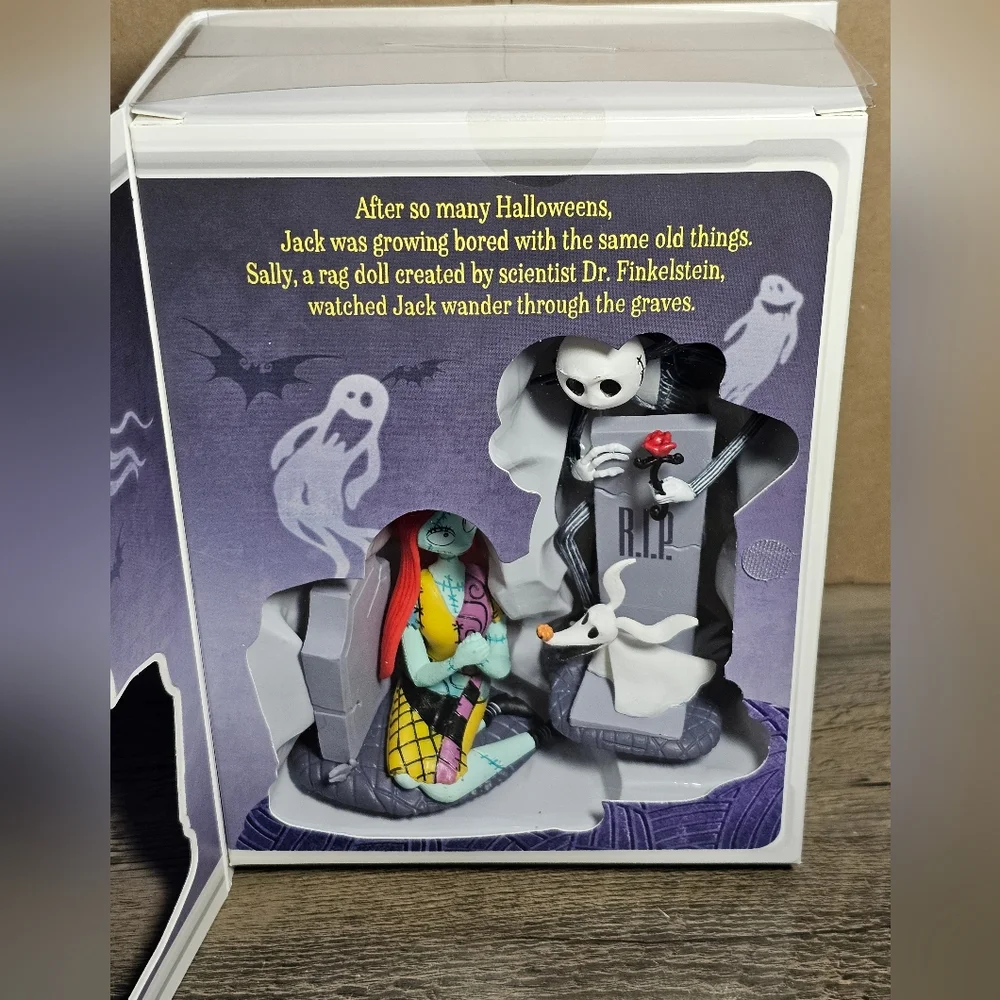 Hallmark‎ The Nightmare Before Christmas Jack and Sally Tombstones Ornaments NIB